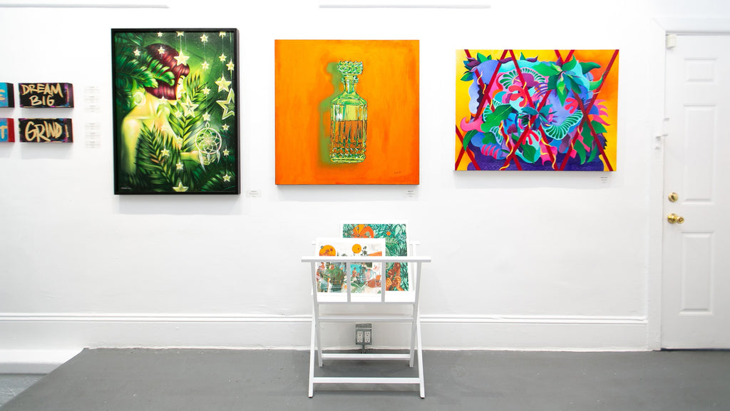 Install image of "The Essentials" group exhibition at Voss Gallery, San Francisco in December 2019-February 2020.