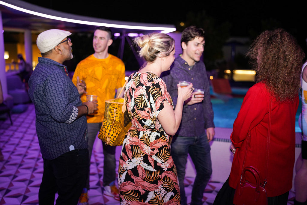 Photograph of people attending the Moxy Afterparty Art Basel Event in Miami Beach, December 2023.