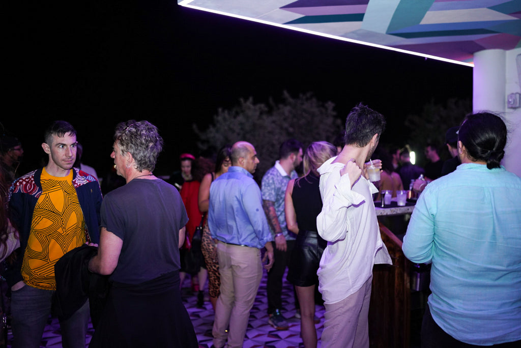 Photograph of guests during the Moxy Afterparty Art Basel Event in Miami Beach, December 2023.