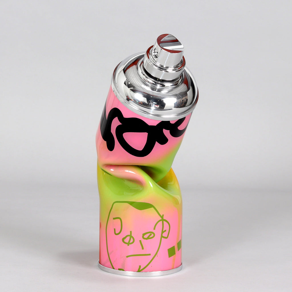 Gale Hart's contemporary street art sculpture of a spray paint can "Pink & Green Face" is available at Voss Gallery, San Francisco for $1,800.