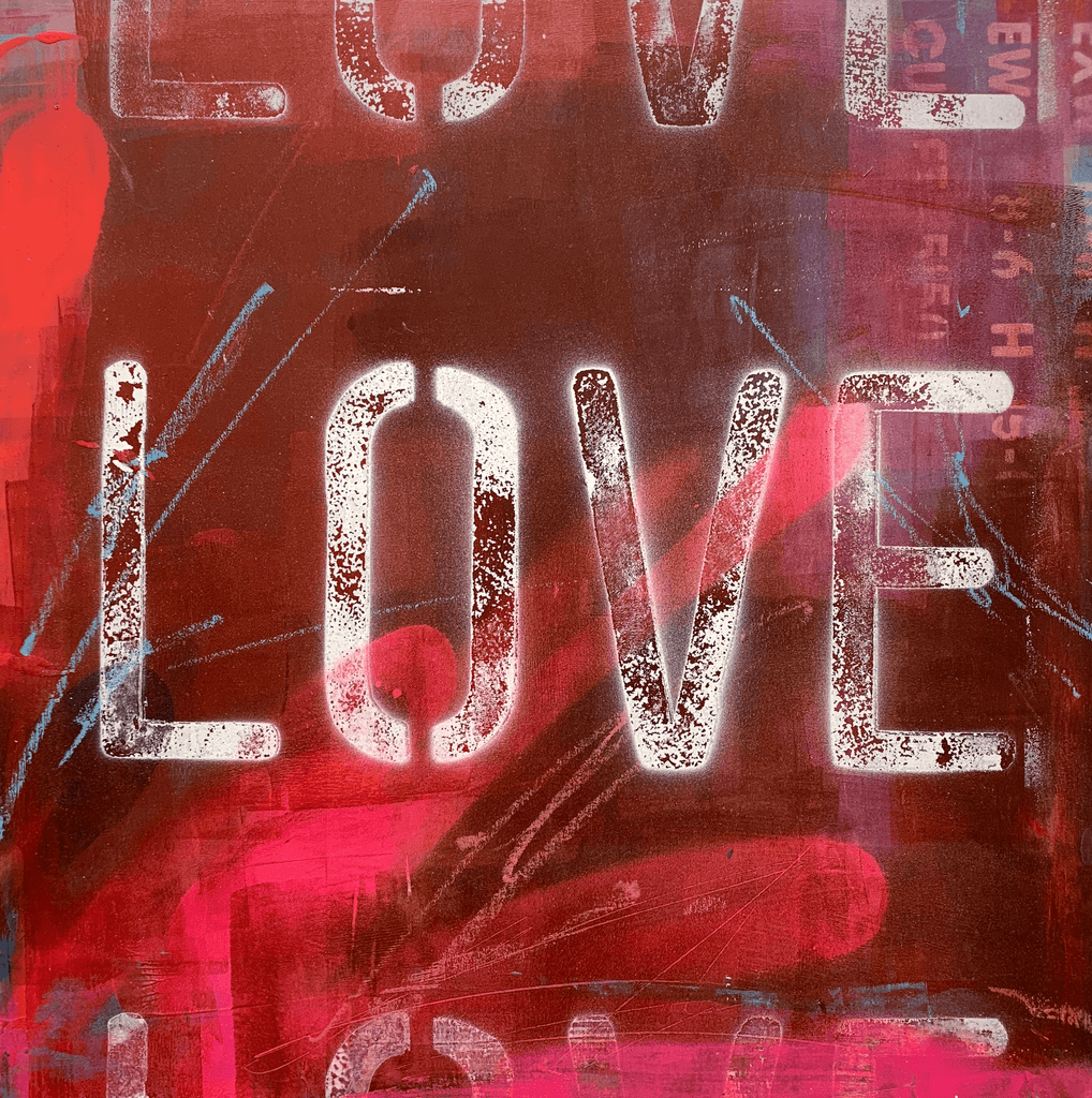 Steve Javiel's urban contemporary painting "Love is Powerful" is available at Voss Gallery, San Francisco for $390.