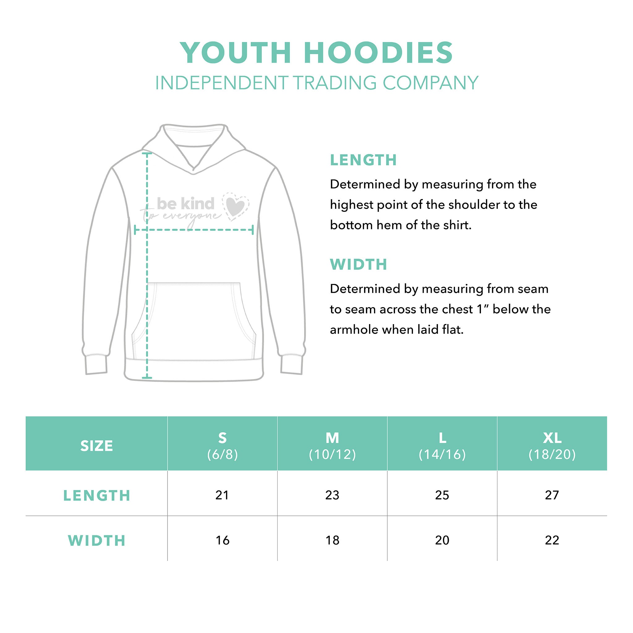 Youth Hoodie Sizing Guide