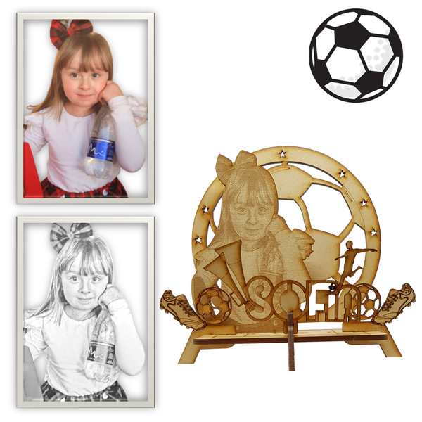 engraved soccer figure