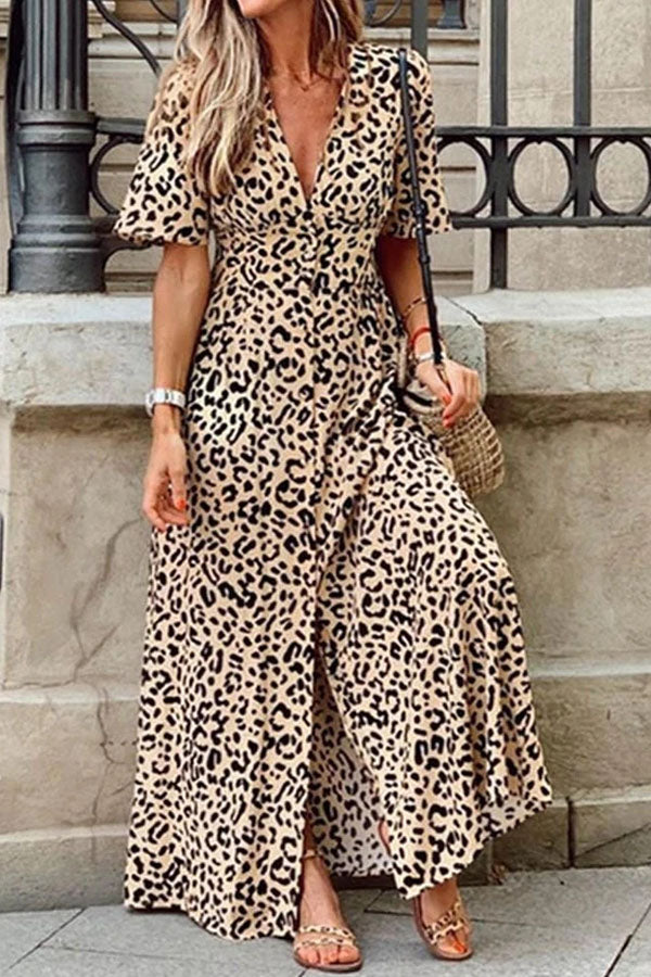 casual short sleeve maxi dress