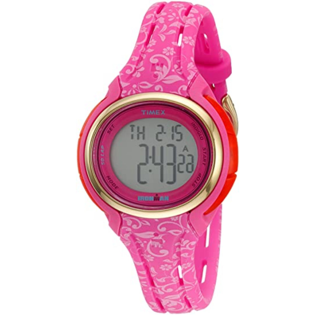 Timex Ironman Sleek 50 Lap Ladies 38mm Pink Floral Watch TW5M03000 –  NewHall Watches