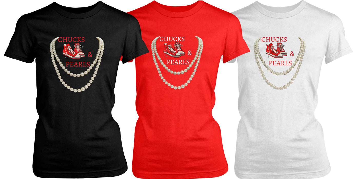 chucks and pearls tshirts