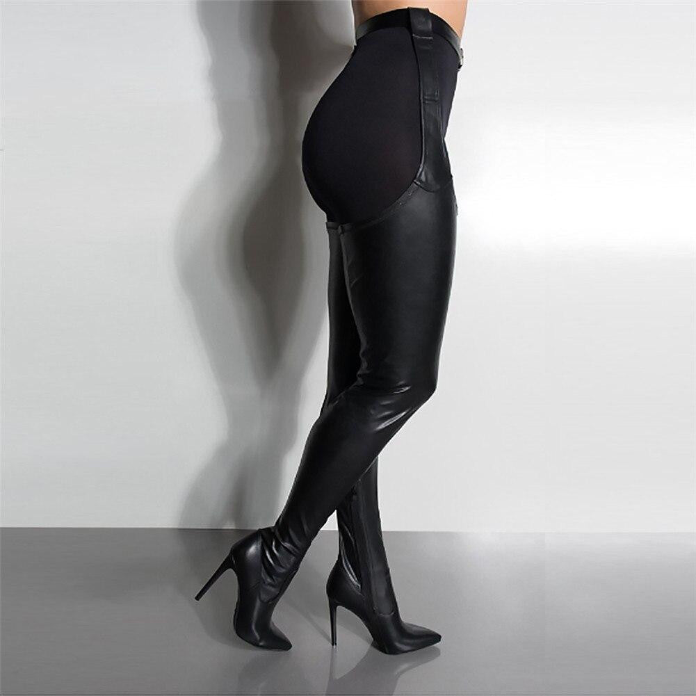 black belted thigh high boots