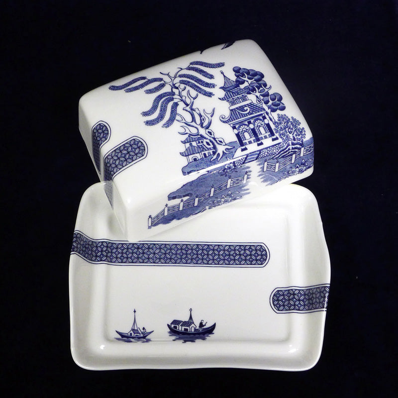 Deconstructed Willow Pattern Butter Dish