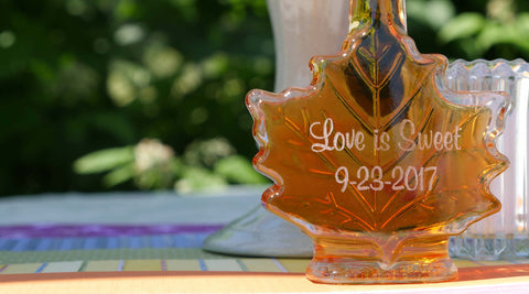 Detail your names and wedding date on your custom wedding favors from Carman Brook Farm.
