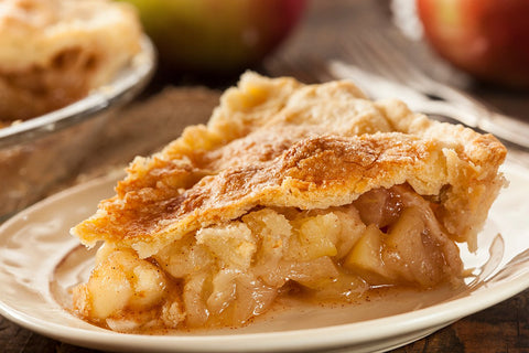 Slice of freshly made apple pie.