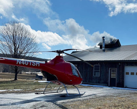 VIP parking at the sugarhouse with the chopper.