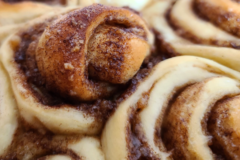 Baked cinnamon rolls.