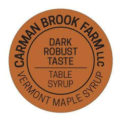 The foil label used for the grade dark robust taste table syrup from Carman Brook Farm.