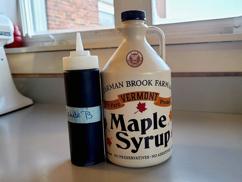 I like to use a very dark strong taste maple syrup in this roll recipe.