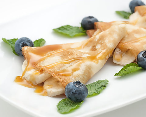 Crepes are never better than with a splash of real Vermont maple cream.