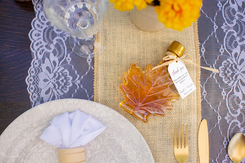 The perfect wedding place setting tied together with a custom wedding favor from Carman Brook Farm.