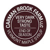 Very Dark Strong Taste grade sticker for End of Season maple syrup.