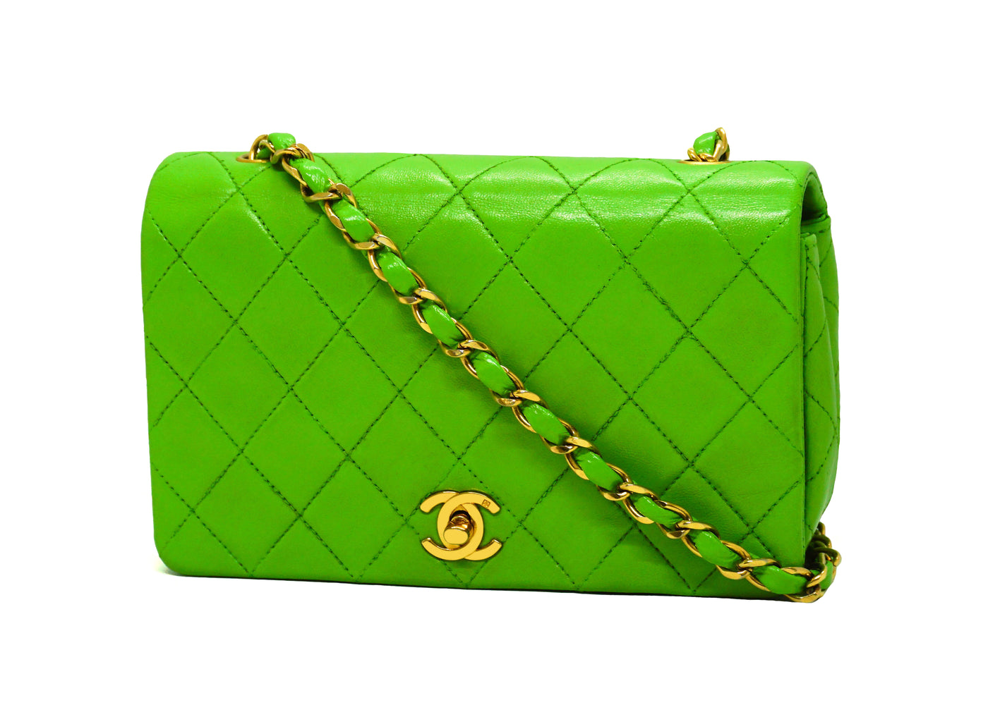 lime green chanel bag