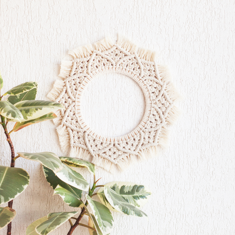 Ecofynd Macrame Wall Mirror