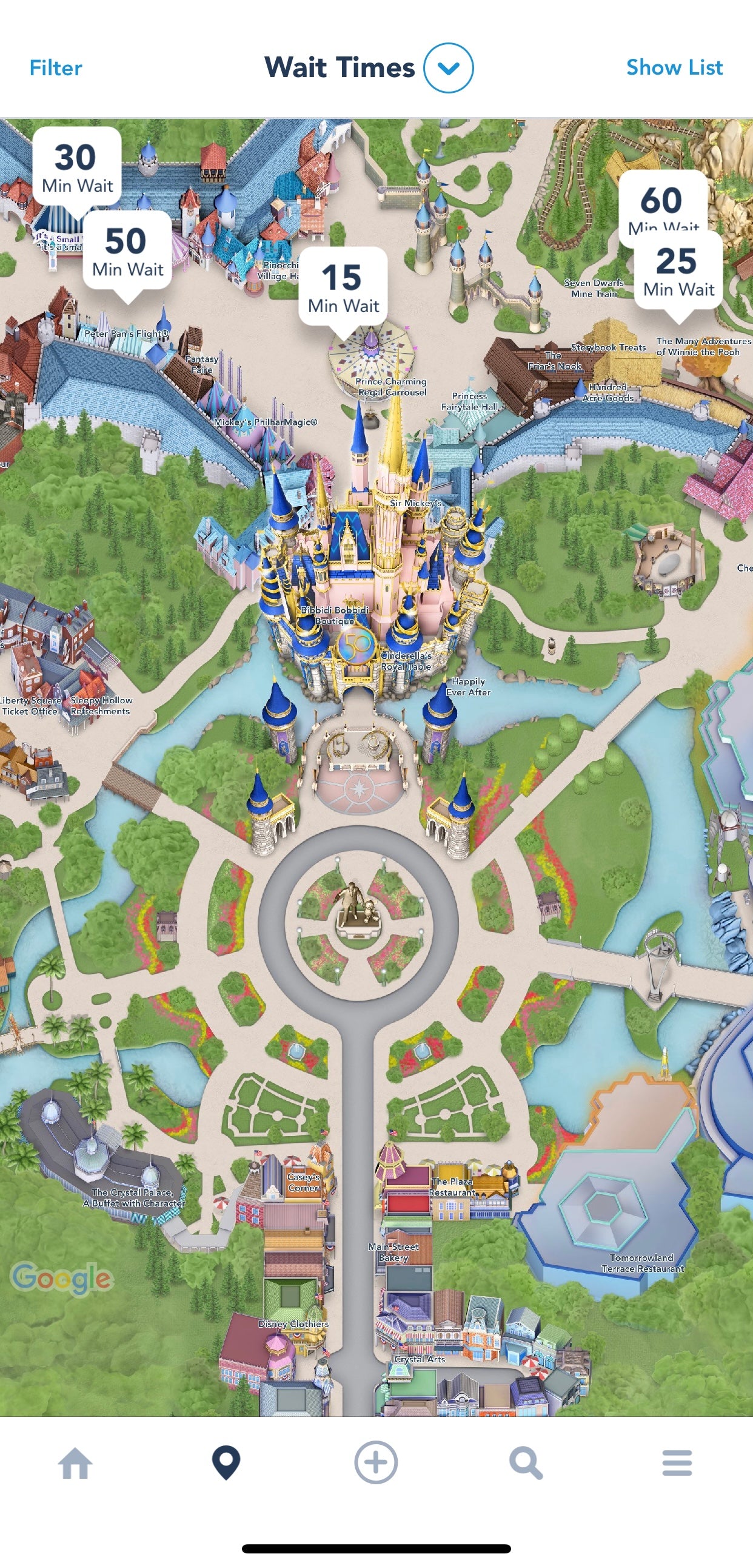 My Disney Experience map