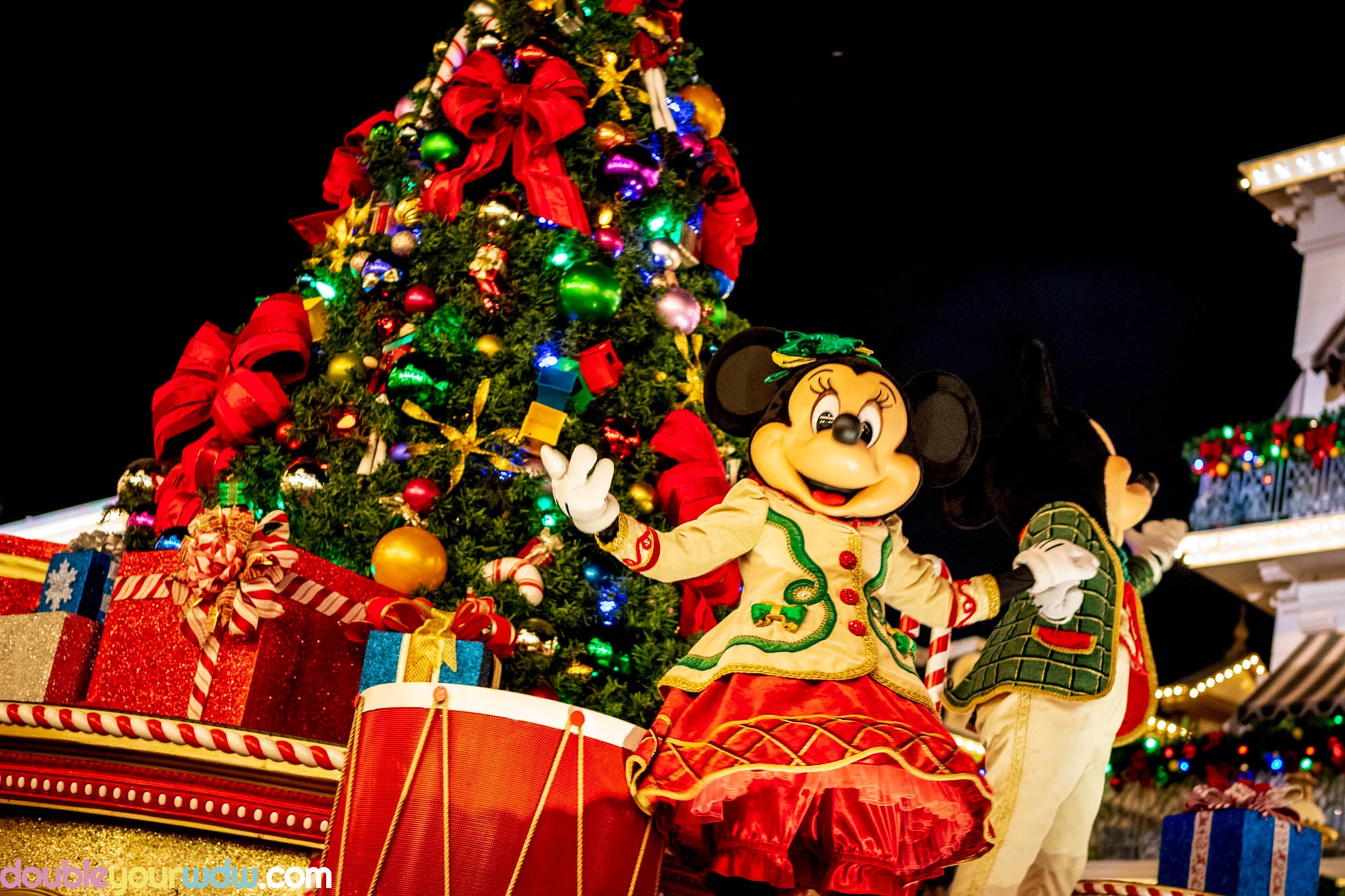 Mickey and Minnie at Christmastime parade
