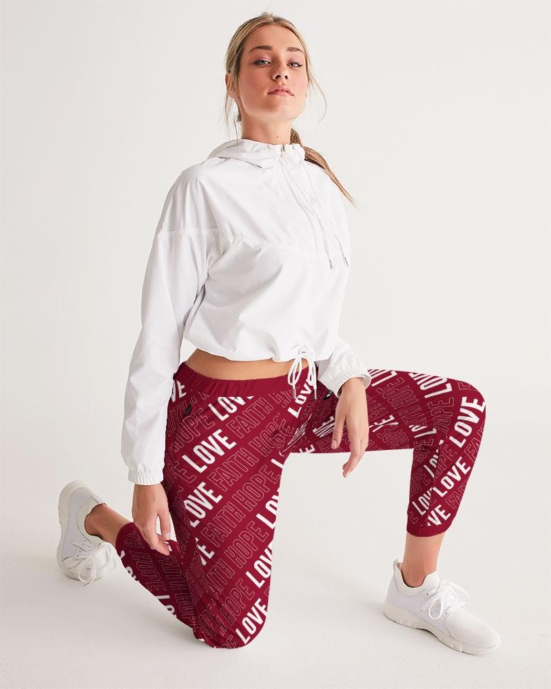 Faith Hope Love Women's Track Pants (Burgundy) – Myrrh & Gold