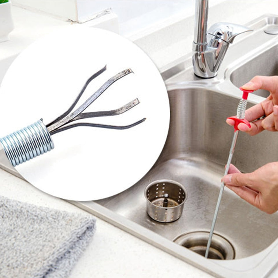 Prevent Sink Drain Clog Cleaner Water Sink Cleaner Snake Unblocker Kitchen Bath Rod Hair Remover Spring Pipe Dredging Tool 23