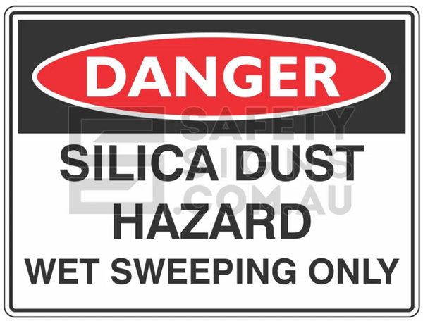 danger sign silica dust