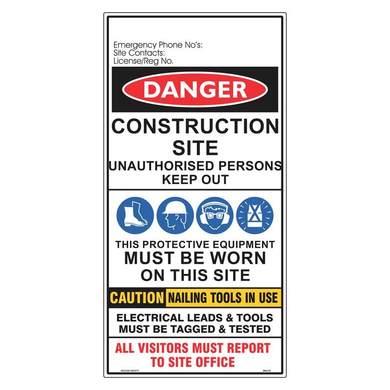 Construction Sign - General Site Information (with Electrics ...