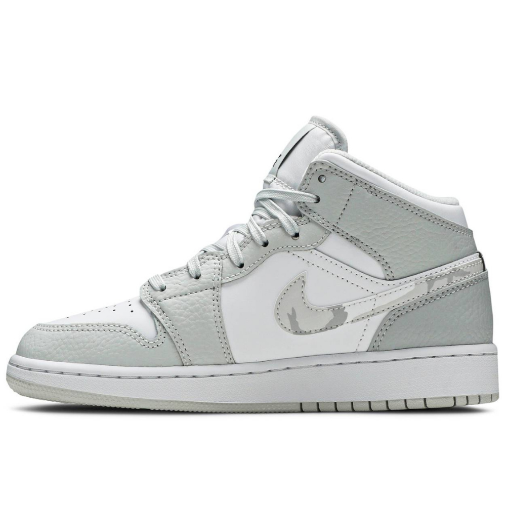 Air Jordan 1 Mid Gs White Camo Elusive