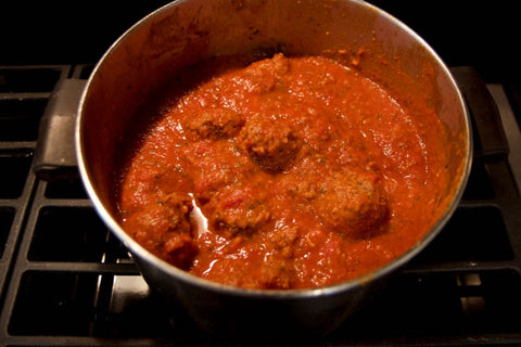 Meatballs in a pan