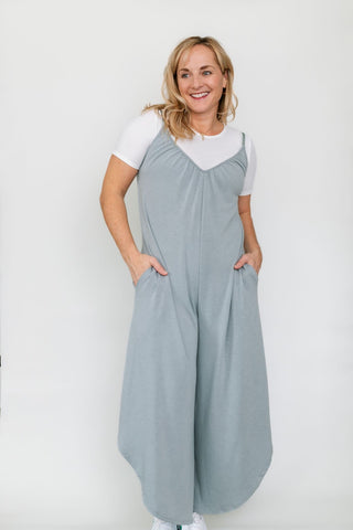 Stay stylish with this grey jumpsuit made from soft cotton jersey for Fashion