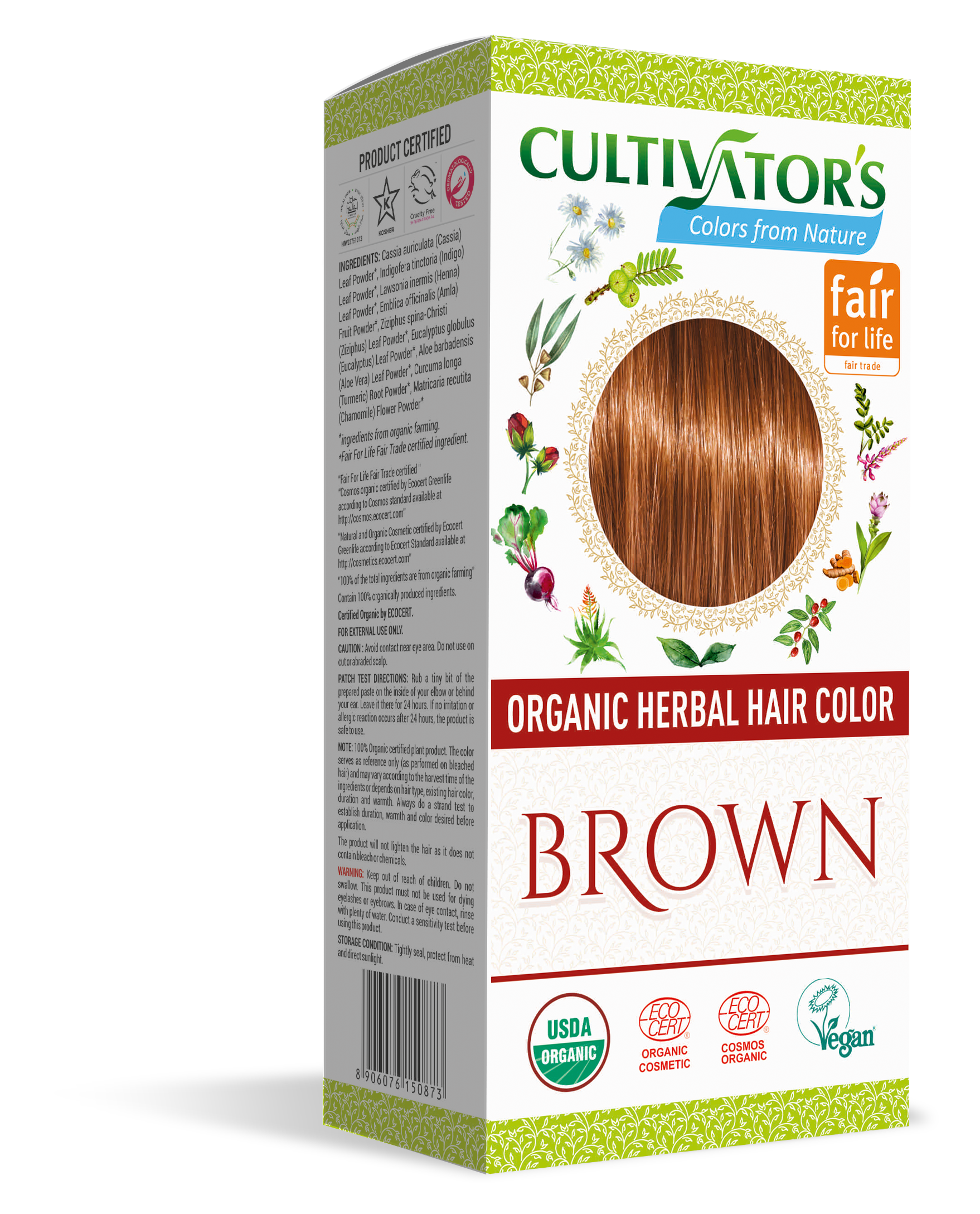 Buy Organic Herbal Hair Color Brown Online At Cultivators Shop