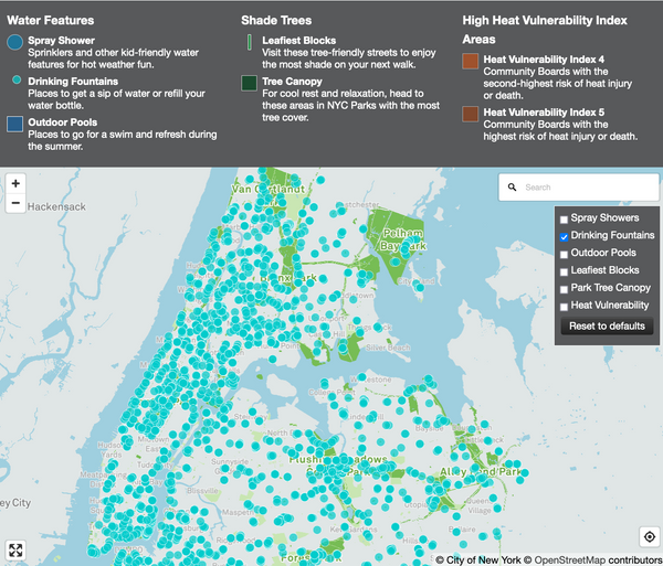 Where to refill - maps of hydration locations in NY Parks