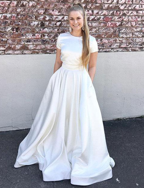 satin prom dress with pockets