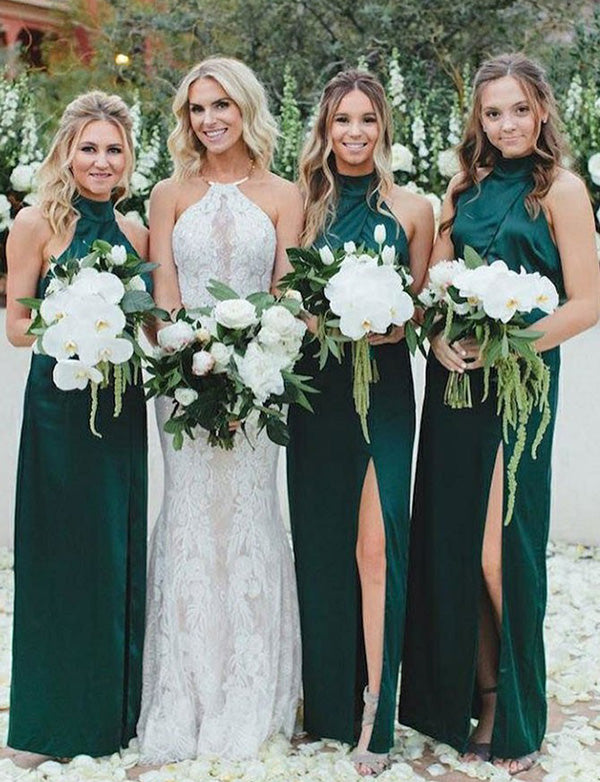 dark green bridesmaid