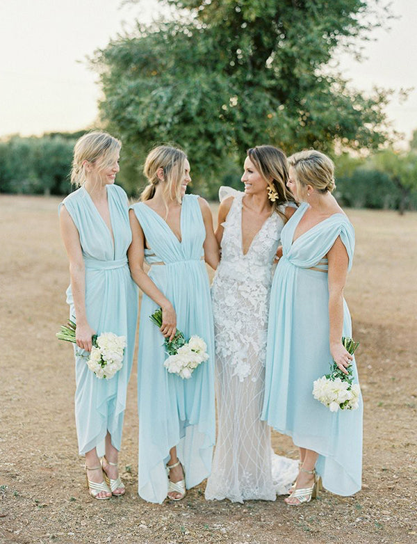 baby blue plus size bridesmaid dresses