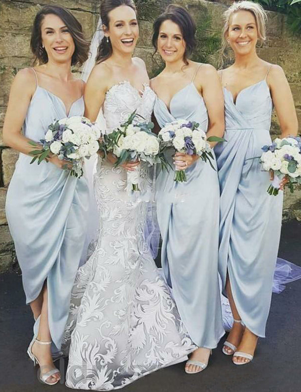 light blue beach bridesmaid dresses
