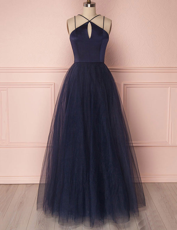 navy blue and pink prom