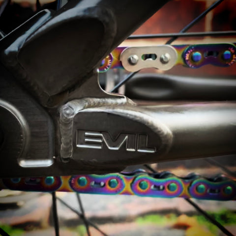 Evil Faction II Chainstay logo