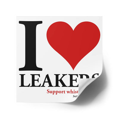 I Love Leakers - Square Laminate Sticker - WikiLeaks Shop EU