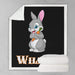 Personalised 75x100cm / Carrot Bunny Character Name Personalised Blanket