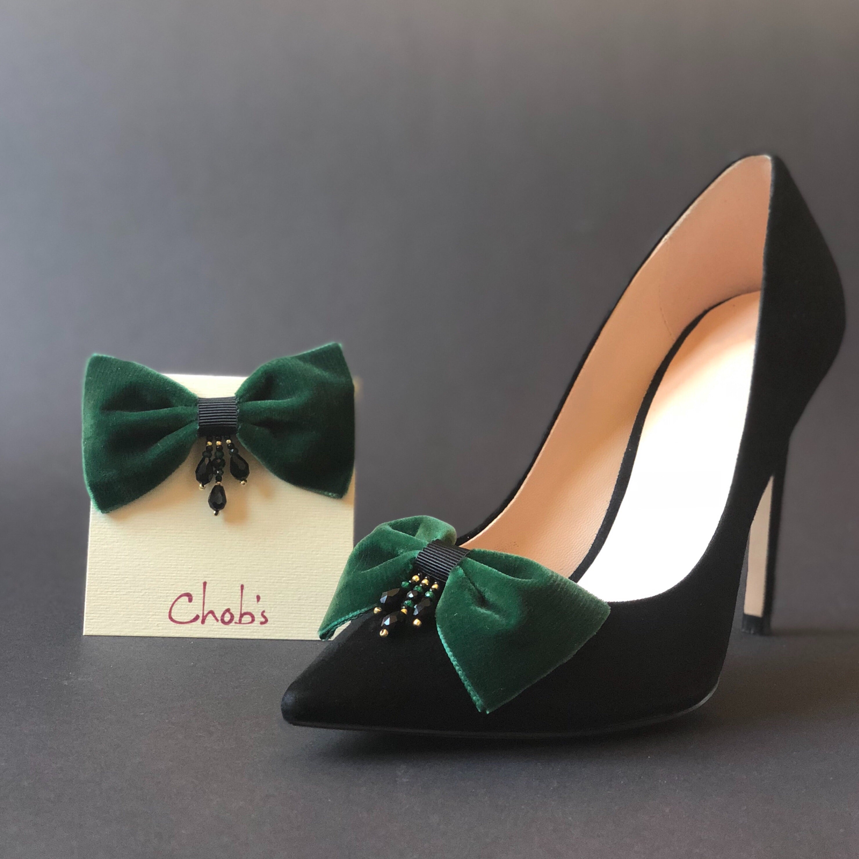 Green Velvet Bow – Chob's Shop