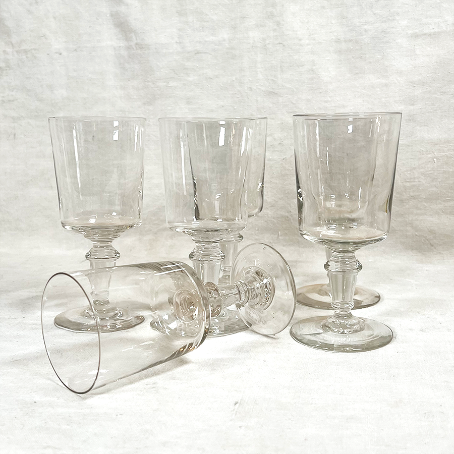 A Set Of 6 Antique French Wine Glasses - Decorative Collective