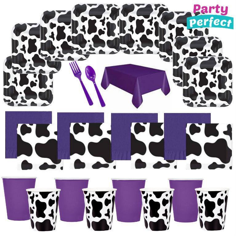 Cow and Purple Dessert Tableware Set