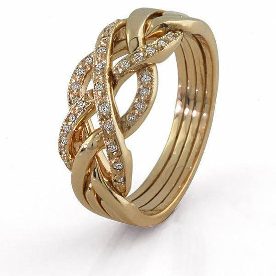 gold puzzle rings with diamonds from bestpuzzlering.com