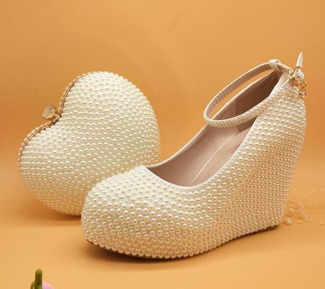 cream shoes and bag for wedding