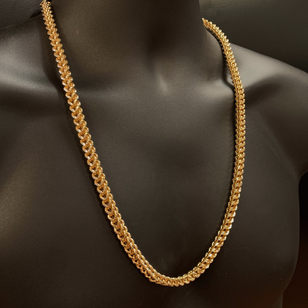 Buy 10k Solid Yellow Gold Small Tight Link Franco Chain 20-26 Inch 3mm  Online at SO ICY JEWELRY