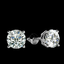 Load image into Gallery viewer, Classic Round Brilliant Diamond Stud Earrings Screw back in 14kt Gold