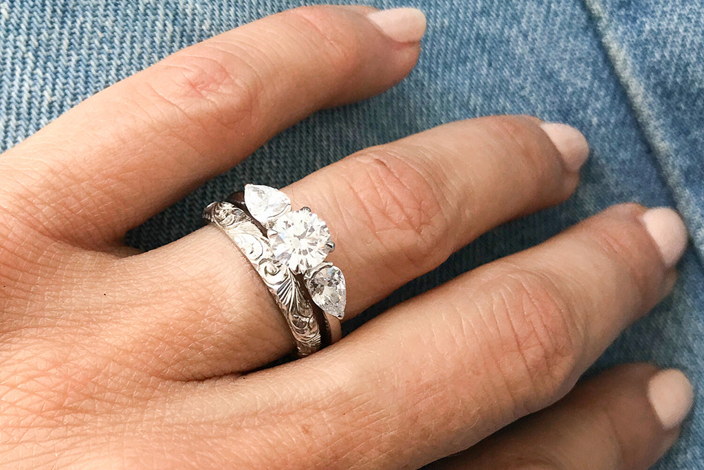 Platinum Floral Diamond Engagement Ring #106639 - Seattle Bellevue | Joseph  Jewelry